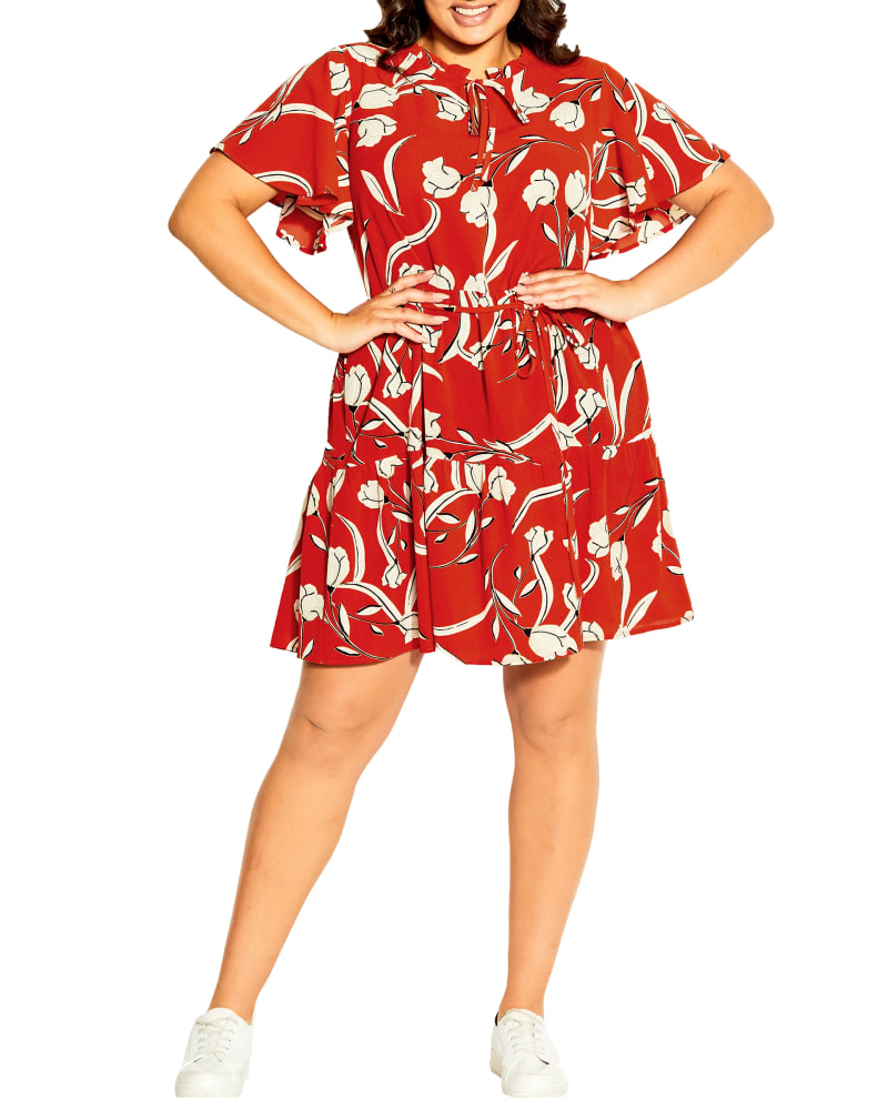 Plus size model wearing Elia Tiered Dress by Loralette | Dia&Co | dia_product_style_image_id:196483